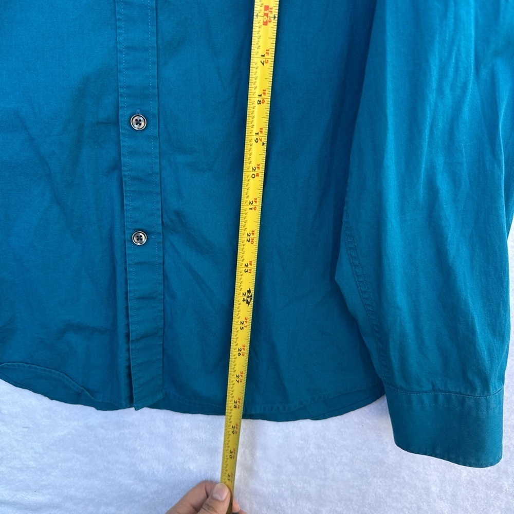 Express Turquoise Button-Up Shirt - Picture 9 of 10